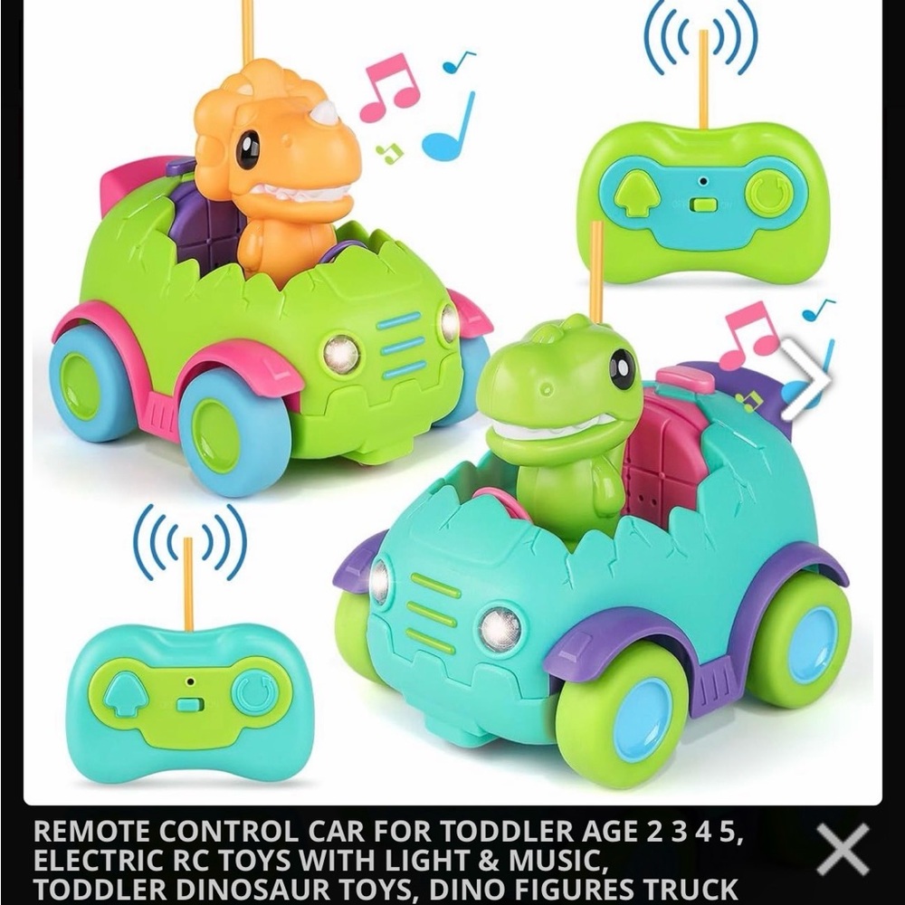 Remote Control Dino Car Toy - Green/Pink